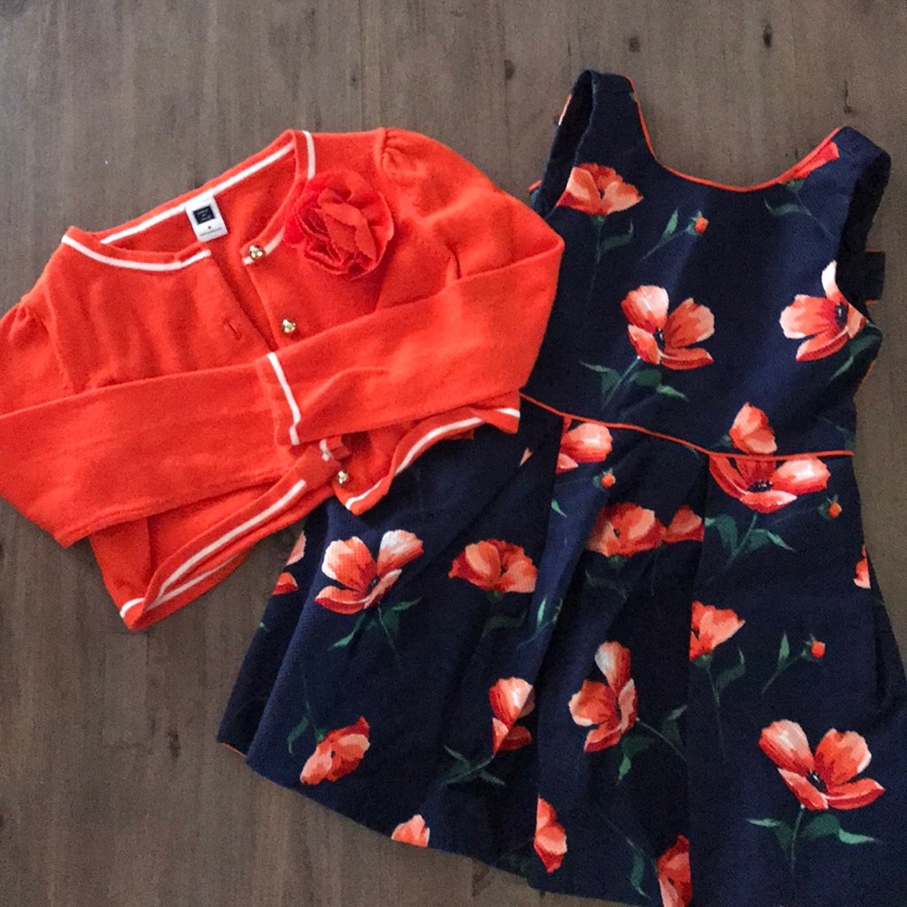 Girls Janie and Jack dress with sweater